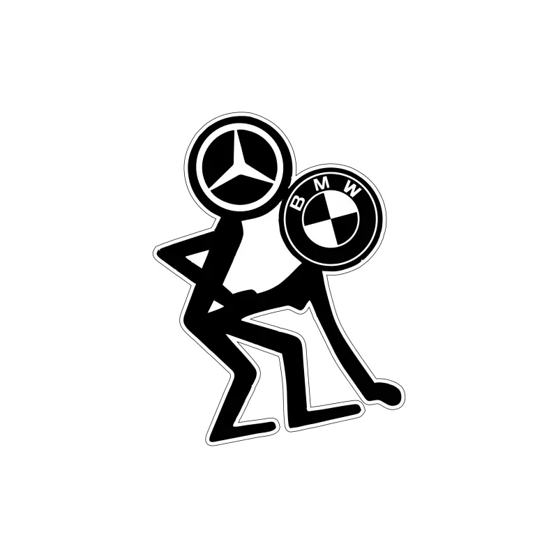 Mercedes vs bmw, autocolant, dimensiune 115x80 mm, model 067